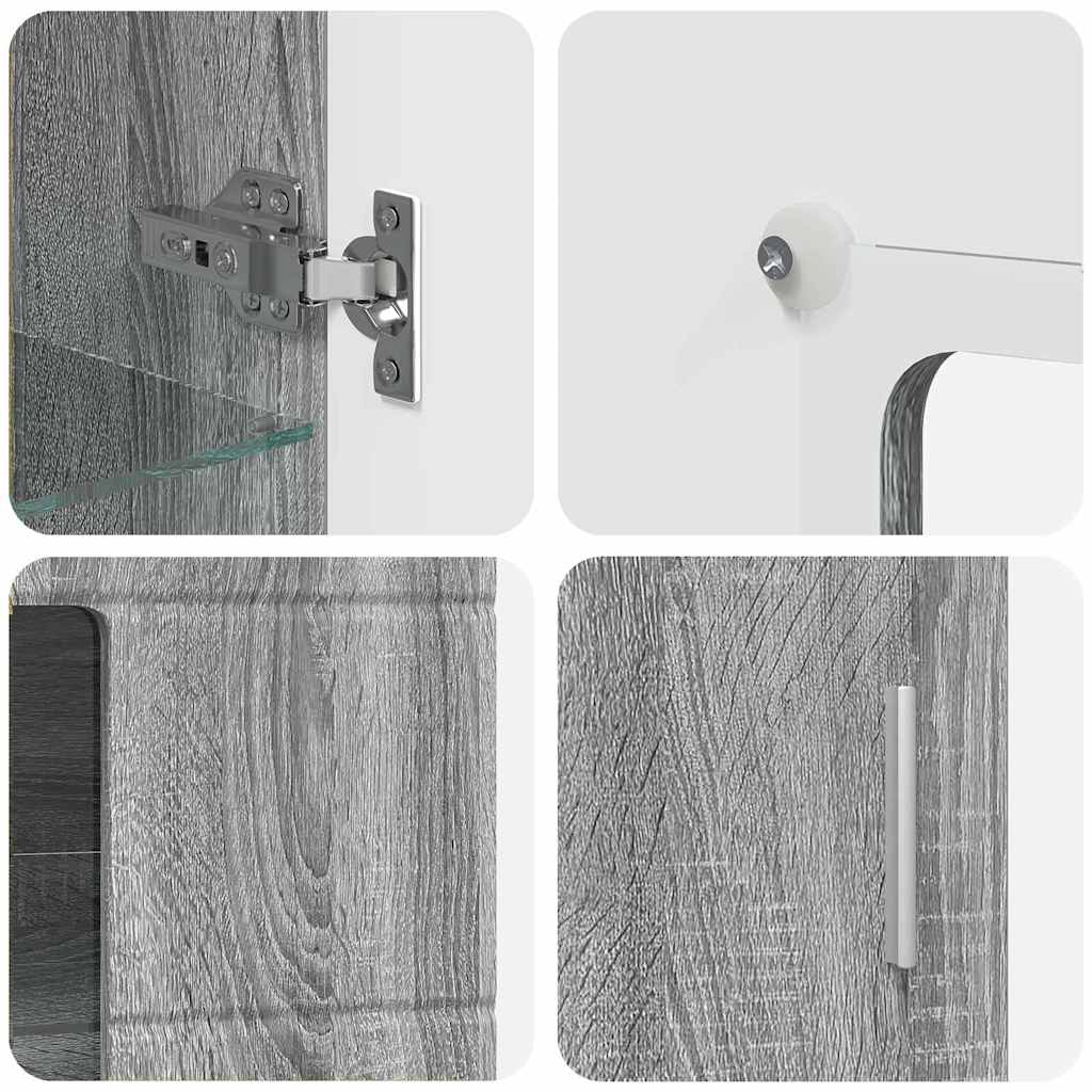 vidaXL Σετ επίπλου τηλεόρασης με ράφι Γκρίζο Σονομα Επεξεργασμένο ξύλο