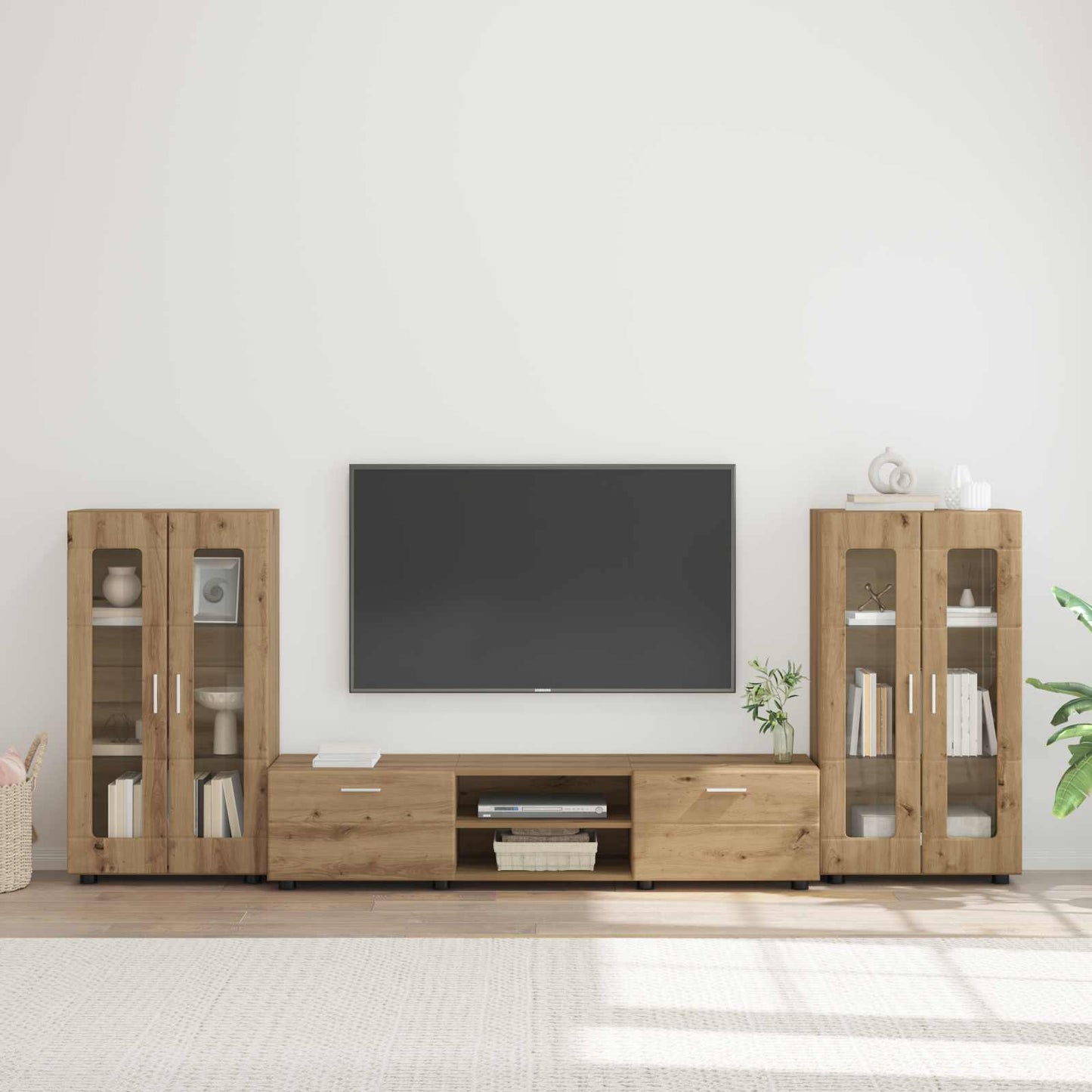 vidaXL Σετ επίπλου τηλεόρασης με συρτάρι FLORIN 3 pcs Artisan Oak