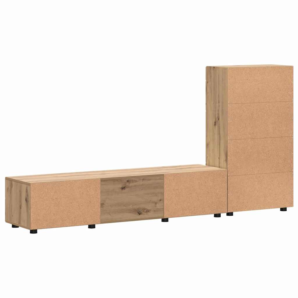 vidaXL Σετ επίπλου τηλεόρασης με ράφι Artisan Oak Επεξεργασμένο ξύλο