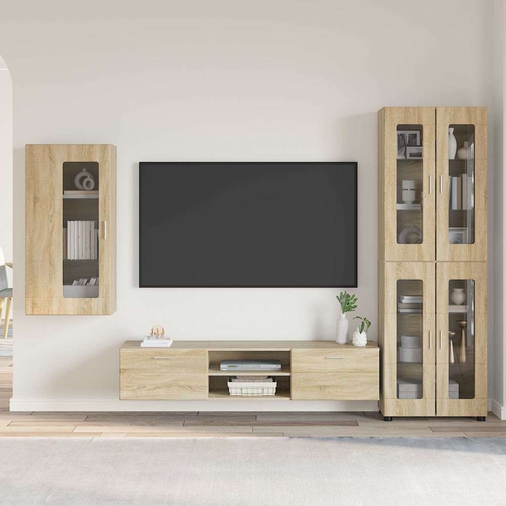 vidaXL Σετ επίπλου τηλεόρασης με ράφι Δρύς Sonoma Επεξεργασμένο ξύλο