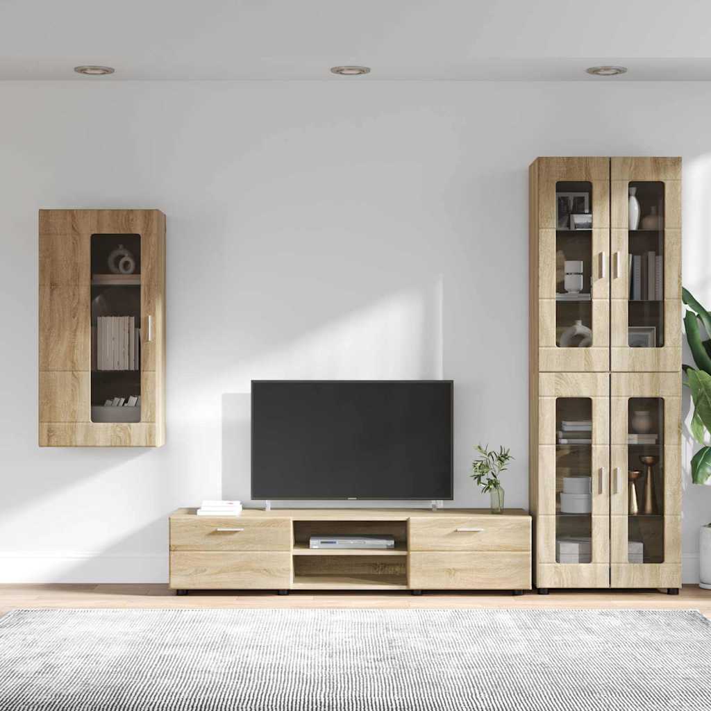 vidaXL Σετ επίπλου τηλεόρασης με ράφι Δρύς Sonoma Επεξεργασμένο ξύλο