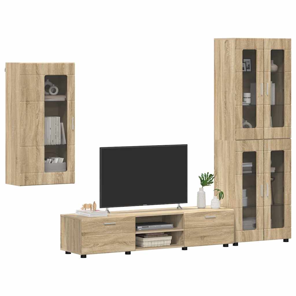 vidaXL Σετ επίπλου τηλεόρασης με ράφι Δρύς Sonoma Επεξεργασμένο ξύλο