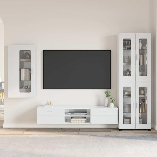 vidaXL Σετ επίπλου τηλεόρασης FLORIN 3 pcs Υψηλής γυαλάδας λευκό