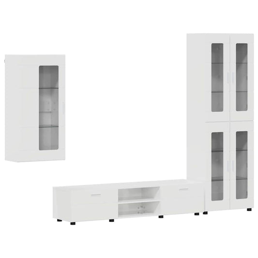 vidaXL Σετ επίπλου τηλεόρασης FLORIN 3 pcs Υψηλής γυαλάδας λευκό
