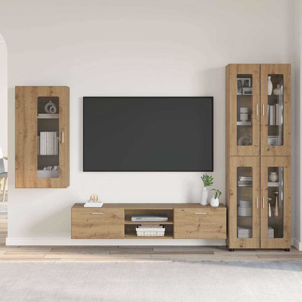 vidaXL Σετ επίπλου τηλεόρασης με ράφι Artisan Oak Επεξεργασμένο ξύλο