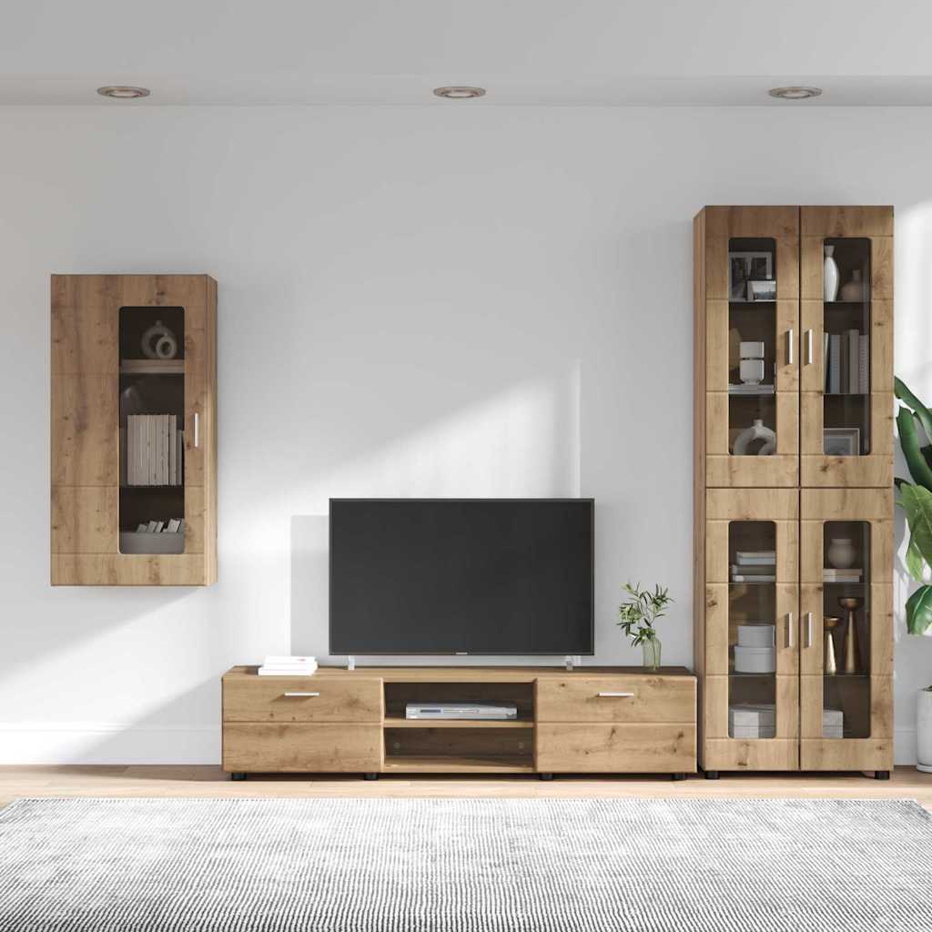 vidaXL Σετ επίπλου τηλεόρασης με ράφι Artisan Oak Επεξεργασμένο ξύλο
