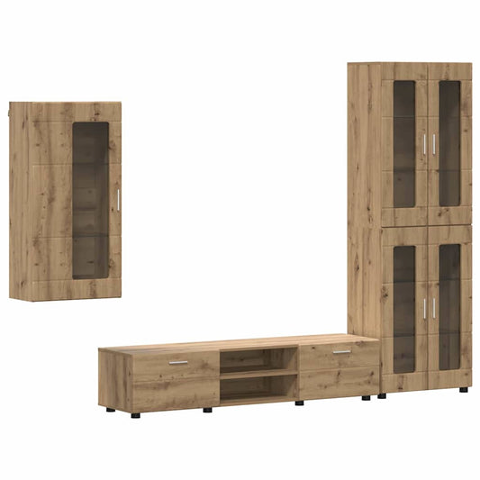 vidaXL Σετ επίπλου τηλεόρασης FLORIN 3 τμχ. Artisan Oak