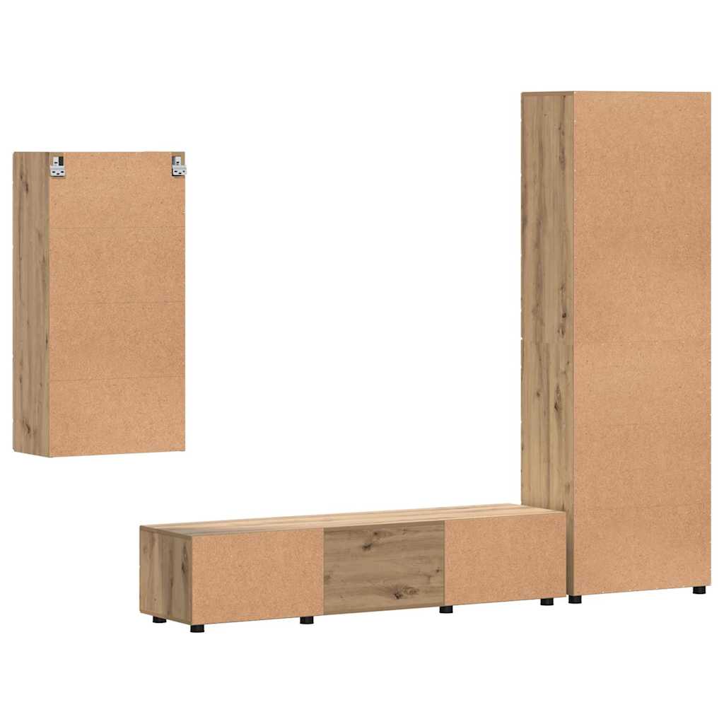 vidaXL Σετ επίπλου τηλεόρασης με ράφι Artisan Oak Επεξεργασμένο ξύλο
