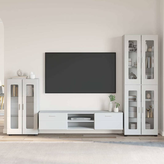 vidaXL Σετ επίπλου τηλεόρασης FLORIN 3 pcs Λευκό Επεξεργασμένο ξύλο