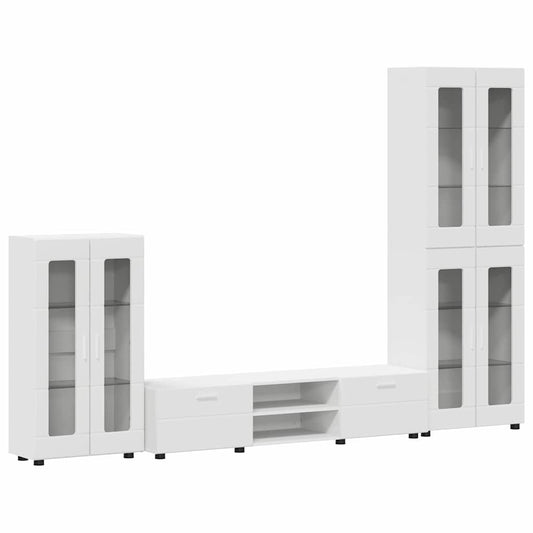 vidaXL Σετ επίπλου τηλεόρασης FLORIN 3 pcs Λευκό Επεξεργασμένο ξύλο