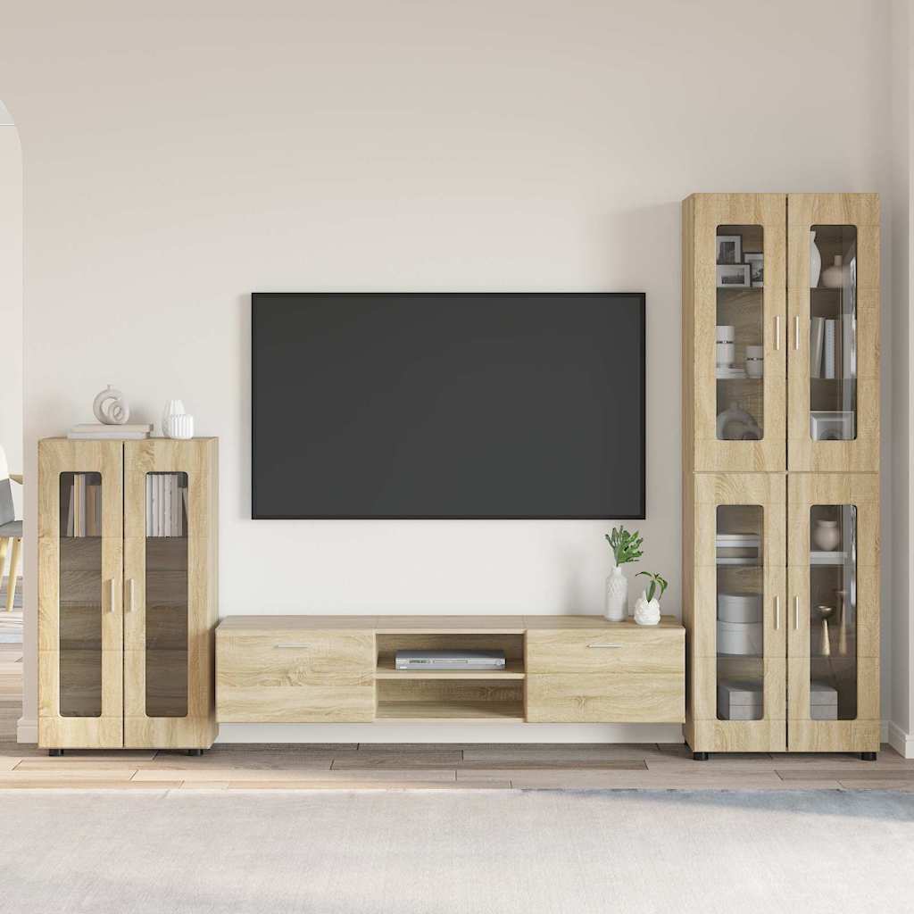vidaXL Σετ επίπλου τηλεόρασης με ράφι Δρύς Sonoma Επεξεργασμένο ξύλο