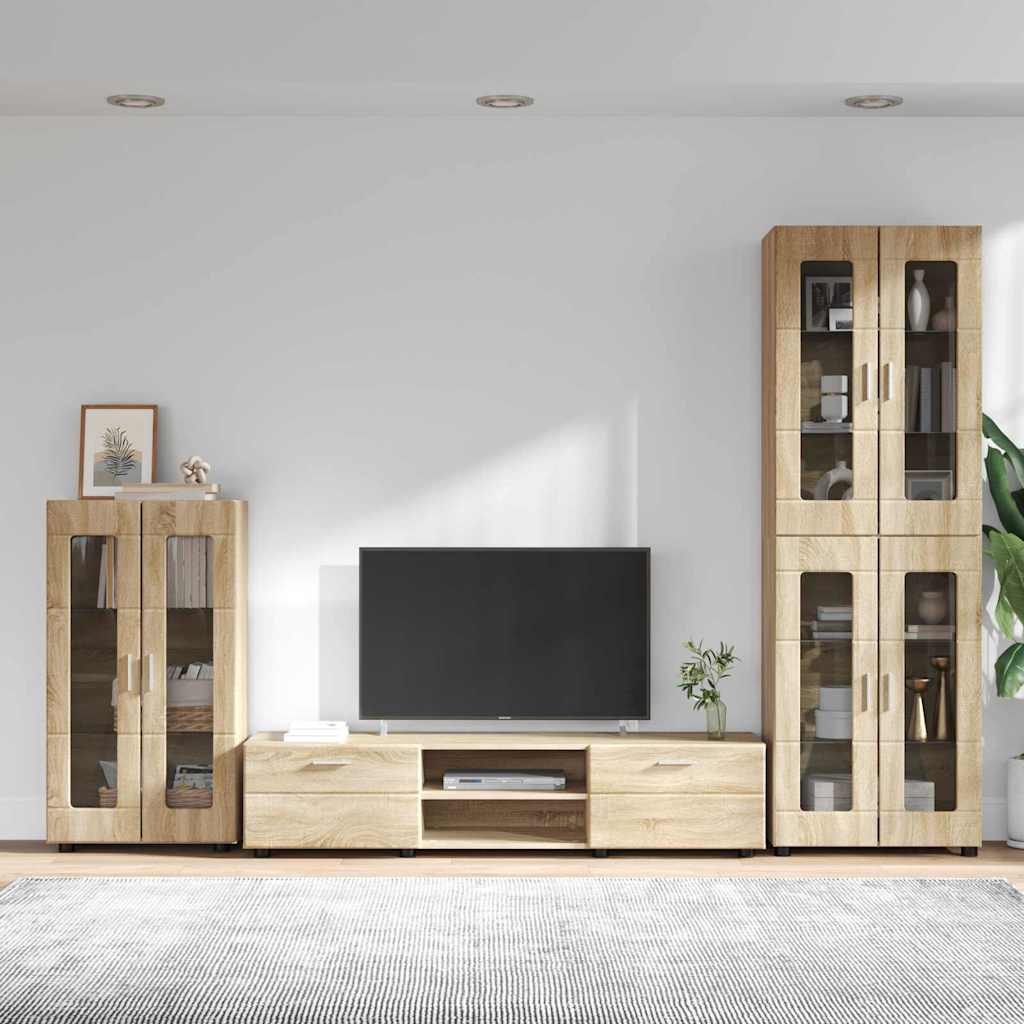 vidaXL Σετ επίπλου τηλεόρασης με ράφι Δρύς Sonoma Επεξεργασμένο ξύλο