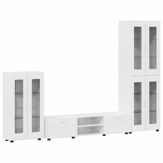 vidaXL Σετ επίπλου τηλεόρασης FLORIN 3 pcs Υψηλής γυαλάδας λευκό