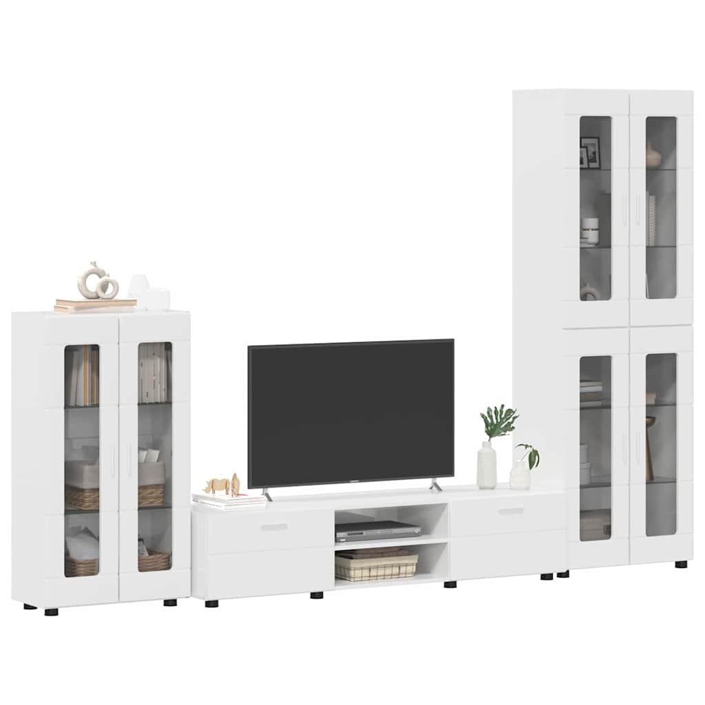 vidaXL Σετ επίπλου τηλεόρασης FLORIN 3 pcs Υψηλής γυαλάδας λευκό