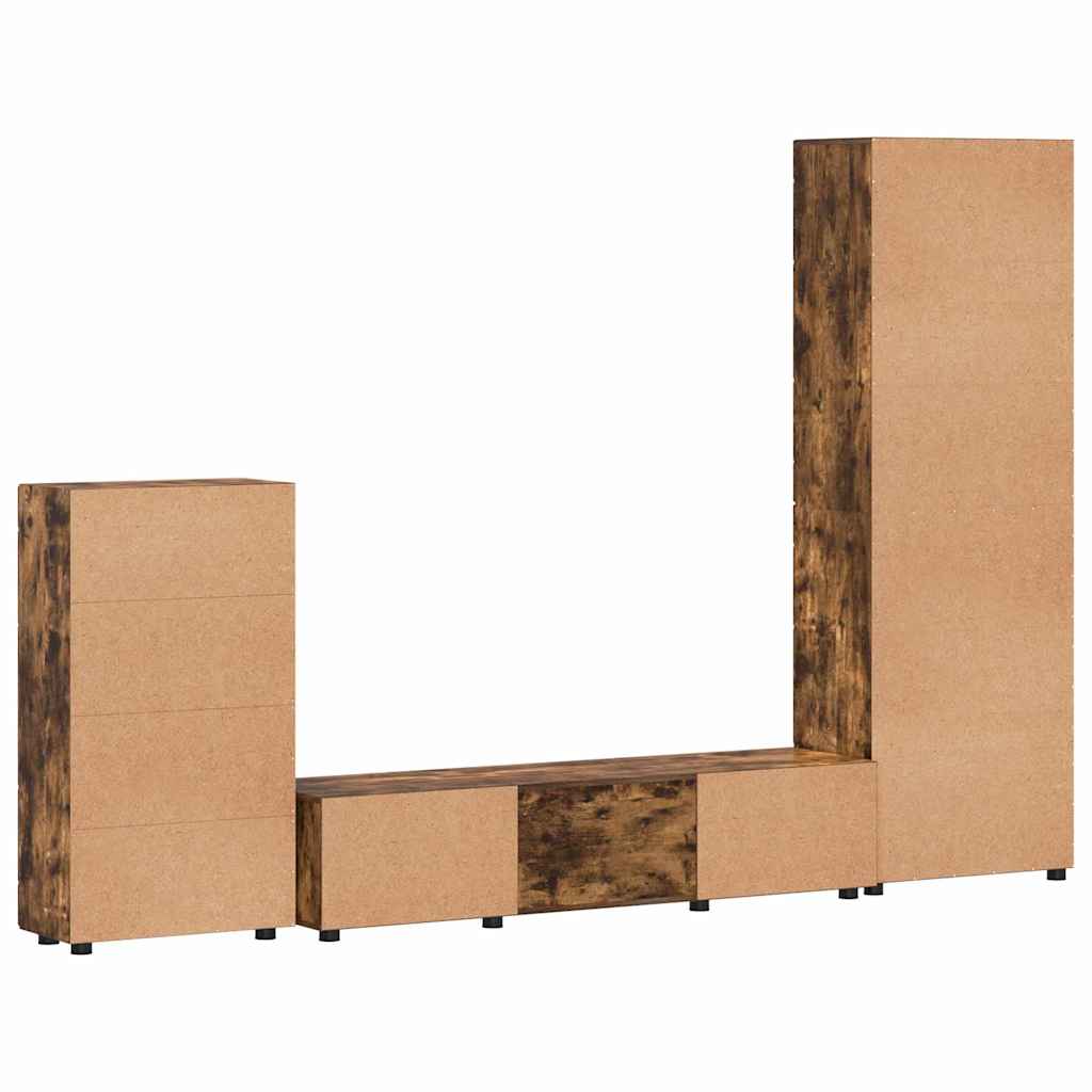 vidaXL Σετ επίπλου τηλεόρασης με ράφι Καπνιστό Δρύς Επεξεργασμένο ξύλο