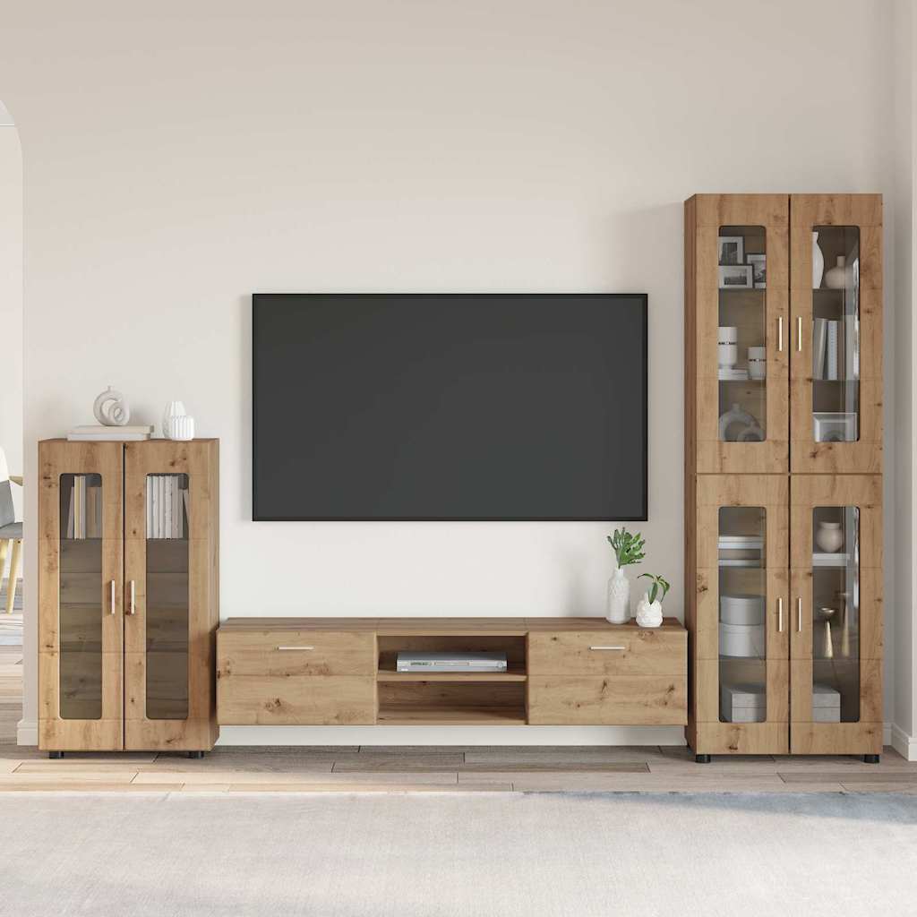 vidaXL Σετ επίπλου τηλεόρασης FLORIN 3 pcs Artisan Oak