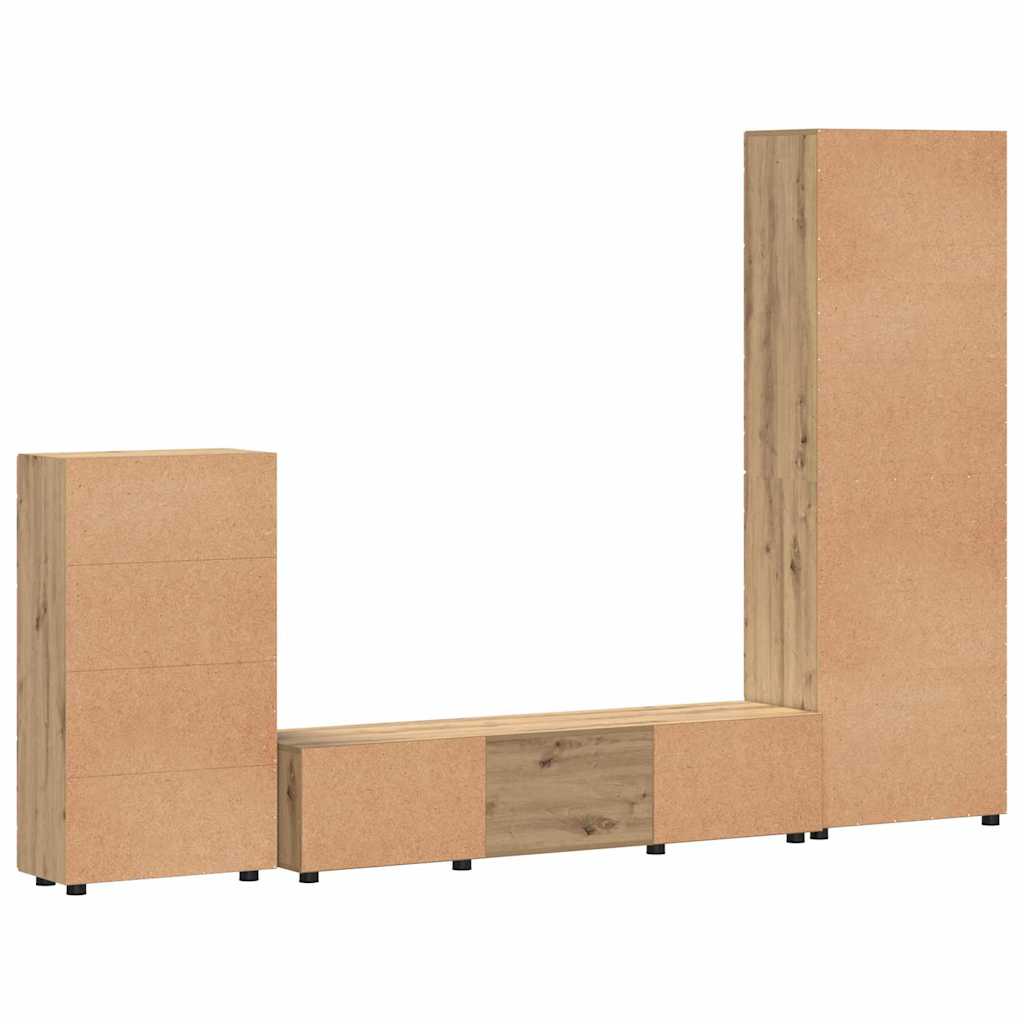 vidaXL Σετ επίπλου τηλεόρασης FLORIN 3 pcs Artisan Oak