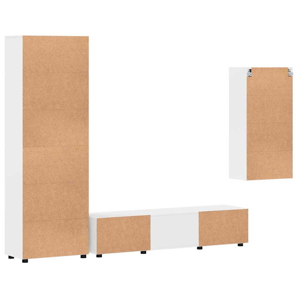 vidaXL Σετ επίπλου τηλεόρασης FLORIN 3 pcs Υψηλής γυαλάδας λευκό