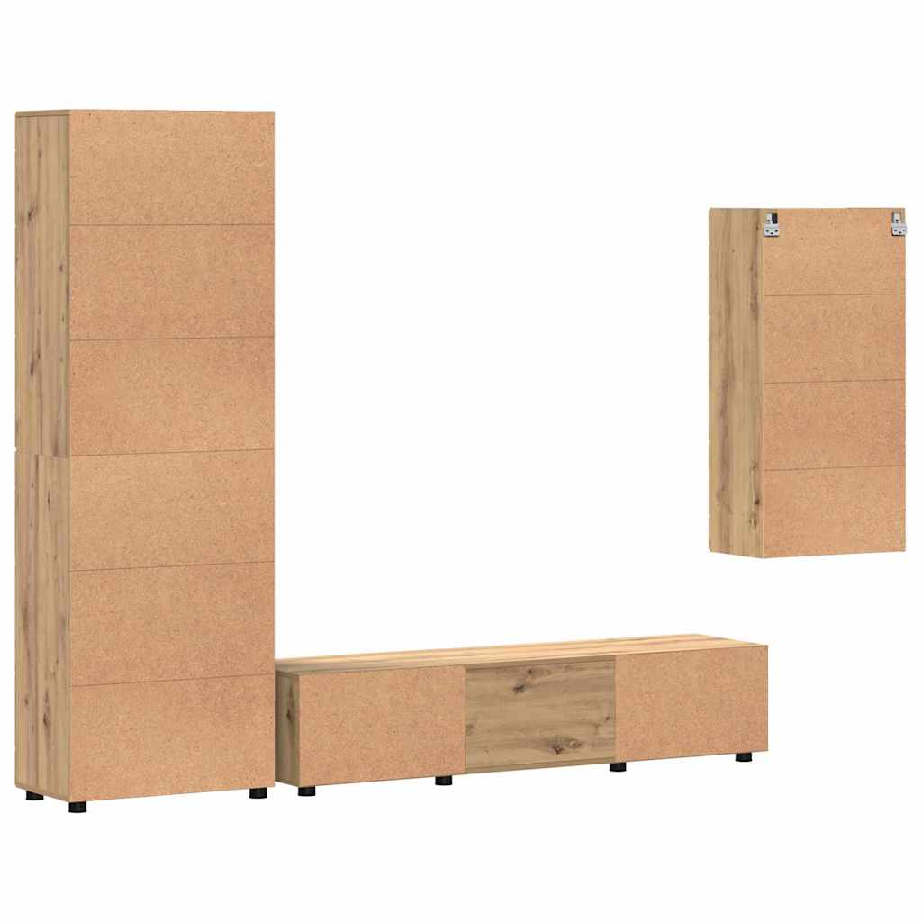 vidaXL Σετ επίπλου τηλεόρασης FLORIN 3 pcs Artisan Oak