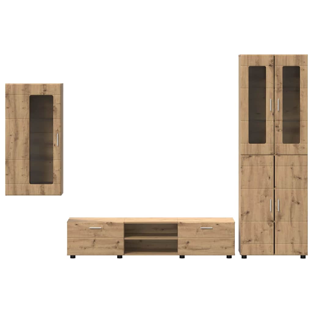 vidaXL Σετ επίπλου τηλεόρασης FLORIN 3 pcs Artisan Oak