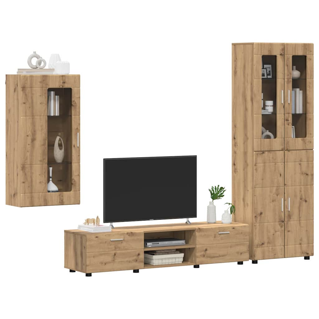 vidaXL Σετ επίπλου τηλεόρασης FLORIN 3 pcs Artisan Oak