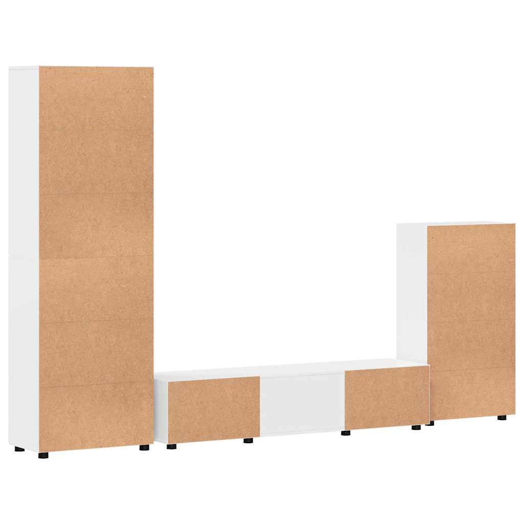 vidaXL Σετ επίπλου τηλεόρασης FLORIN 3 pcs Υψηλής γυαλάδας λευκό