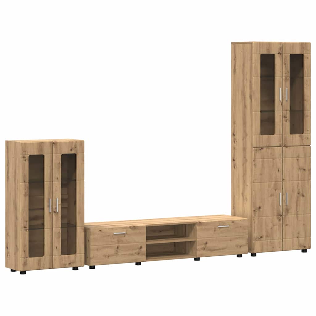 vidaXL Σετ επίπλου τηλεόρασης FLORIN 3 pcs Artisan Oak