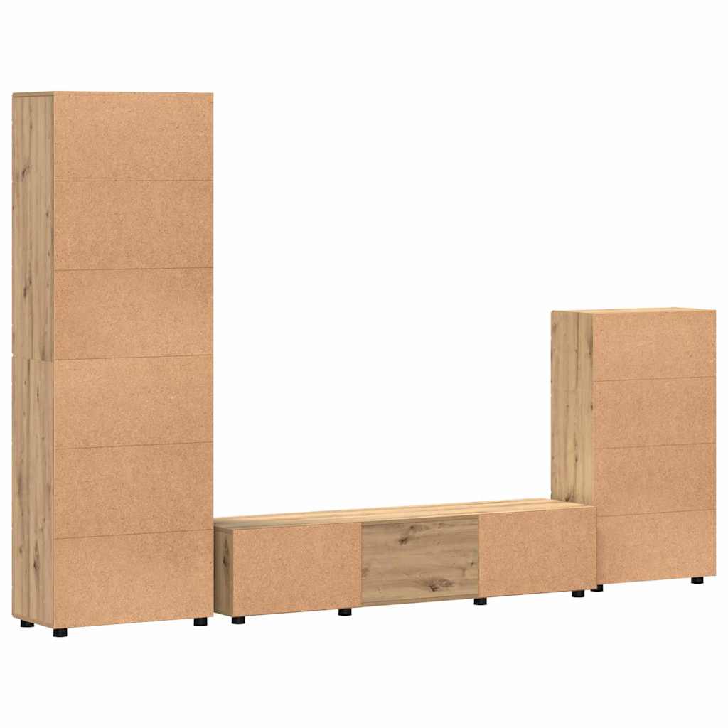 vidaXL Σετ επίπλου τηλεόρασης FLORIN 3 pcs Artisan Oak