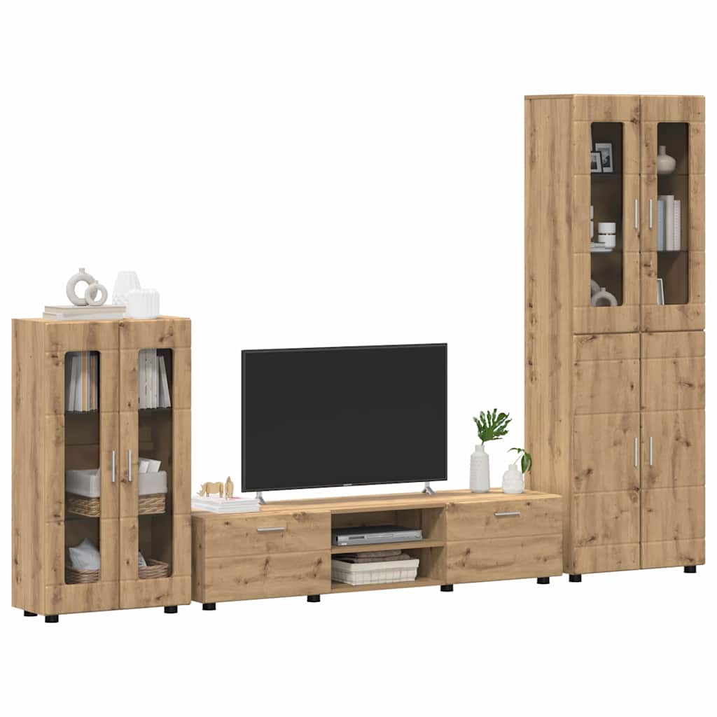 vidaXL Σετ επίπλου τηλεόρασης FLORIN 3 pcs Artisan Oak