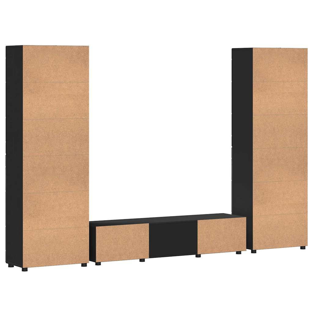vidaXL Σετ επίπλου τηλεόρασης FLORIN 3 pcs Μαύρο Επεξεργασμένο ξύλο