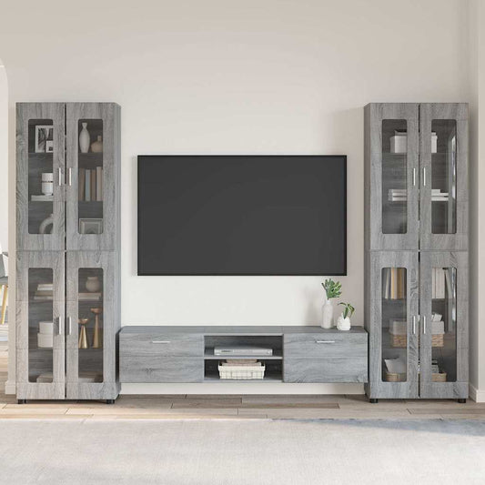 vidaXL Σετ επίπλου τηλεόρασης με συρτάρι FLORIN 3 pcs Γκρίζο Σονομα