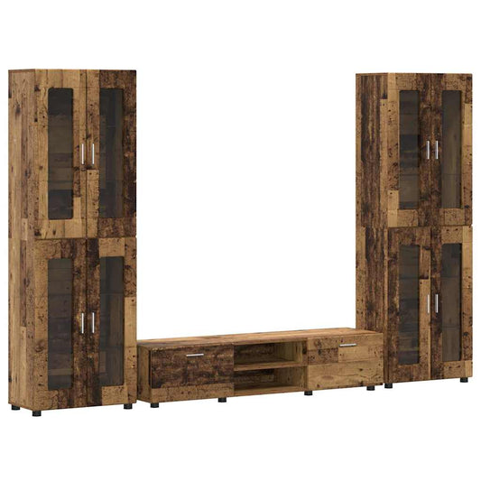 vidaXL Σετ επίπλου τηλεόρασης FLORIN Παλιό ξύλο Επεξεργασμένο ξύλο