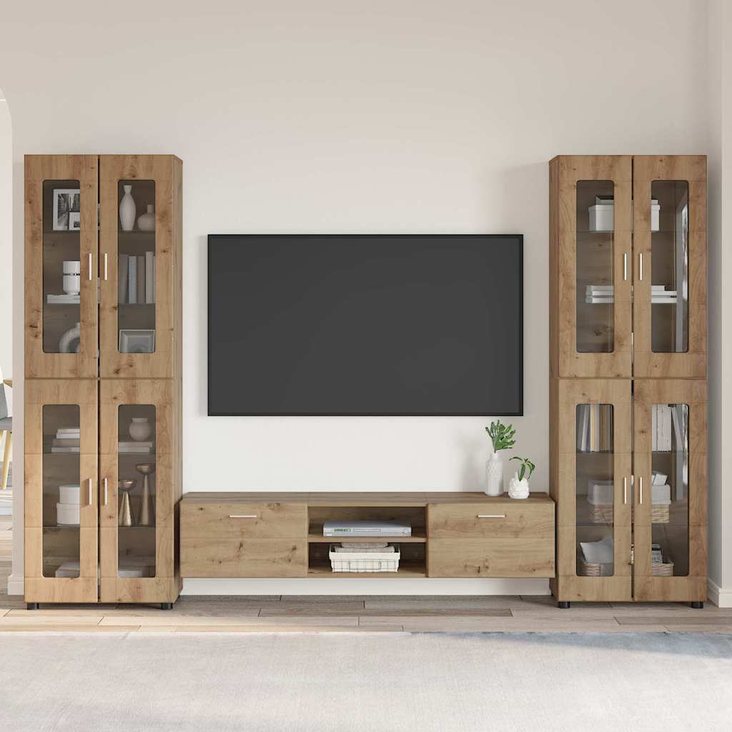 vidaXL Σετ επίπλου τηλεόρασης FLORIN 3 pcs Artisan Oak