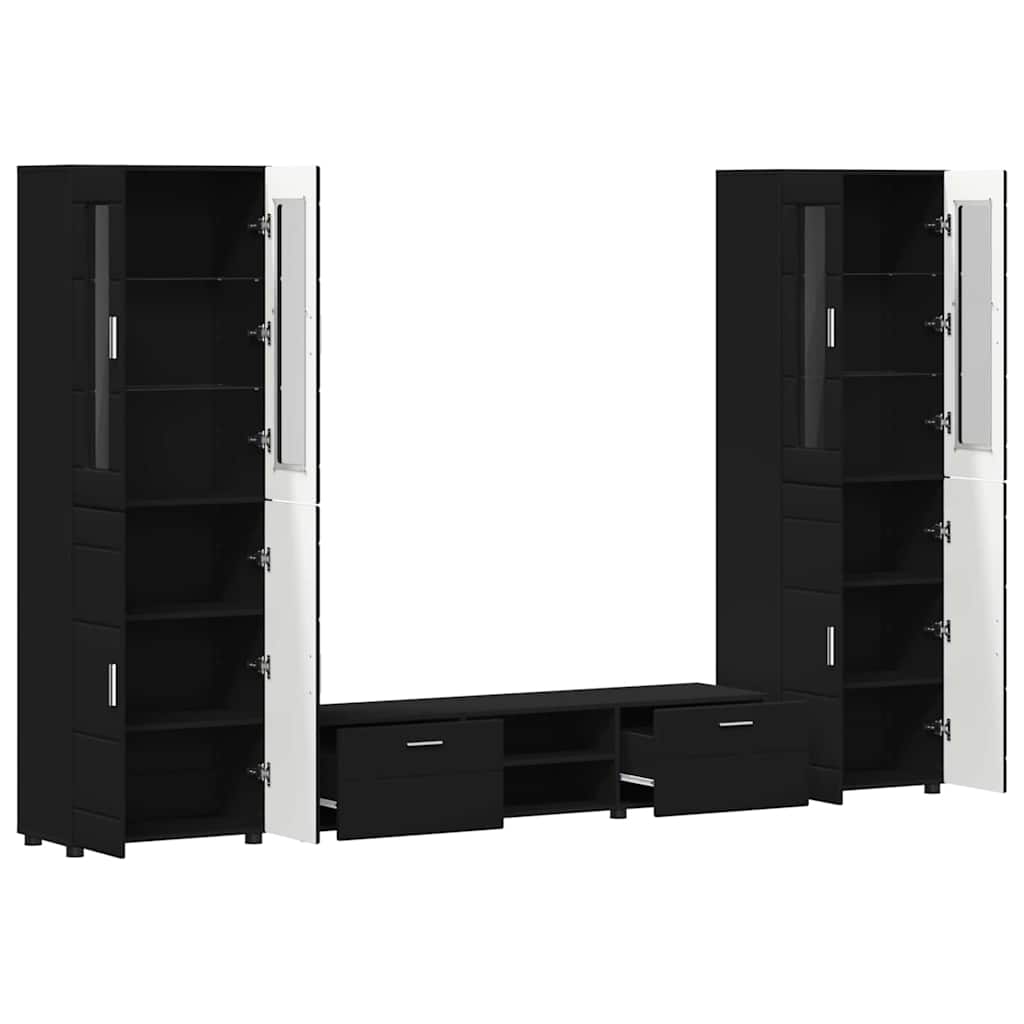 vidaXL Σετ επίπλου τηλεόρασης FLORIN 3 pcs Μαύρο Επεξεργασμένο ξύλο