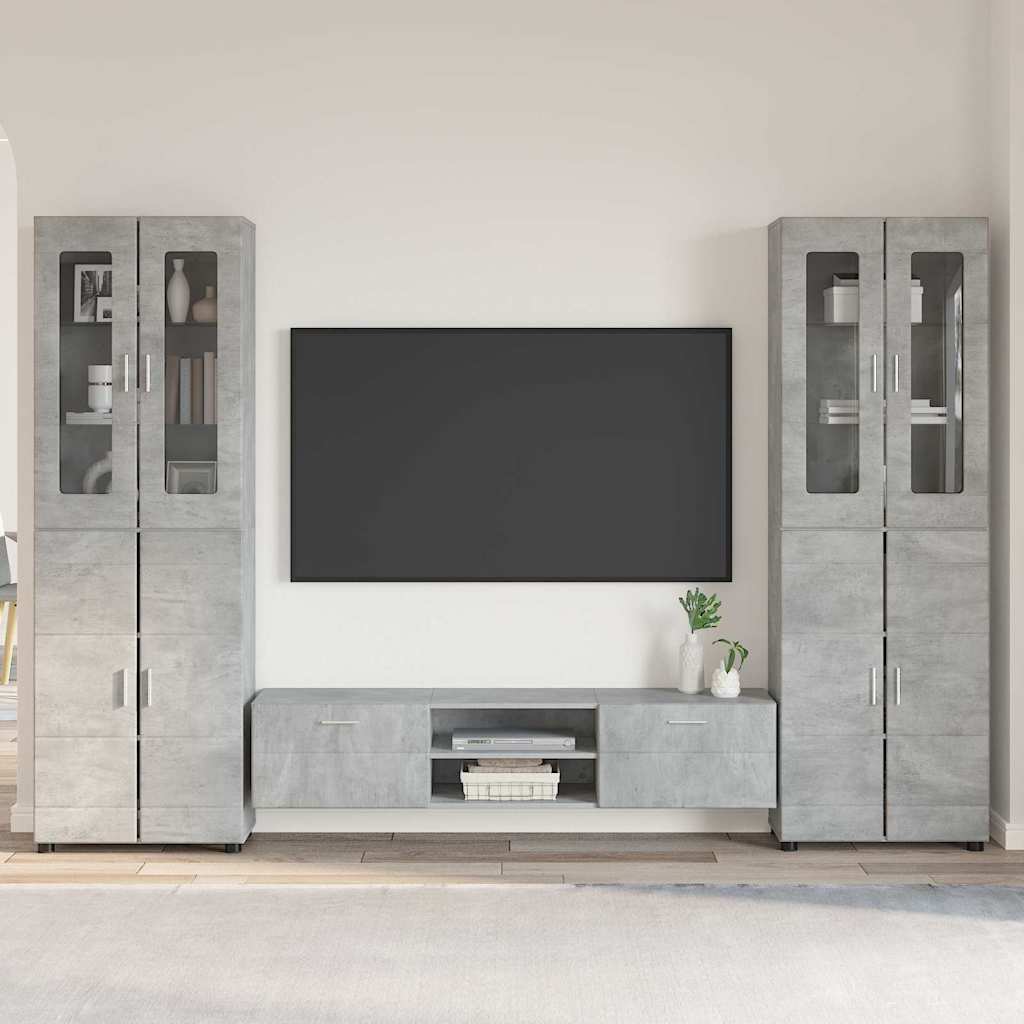 vidaXL Σετ επίπλου τηλεόρασης με συρτάρι FLORIN 3 pcs Σκυρόδεμα Γκρι