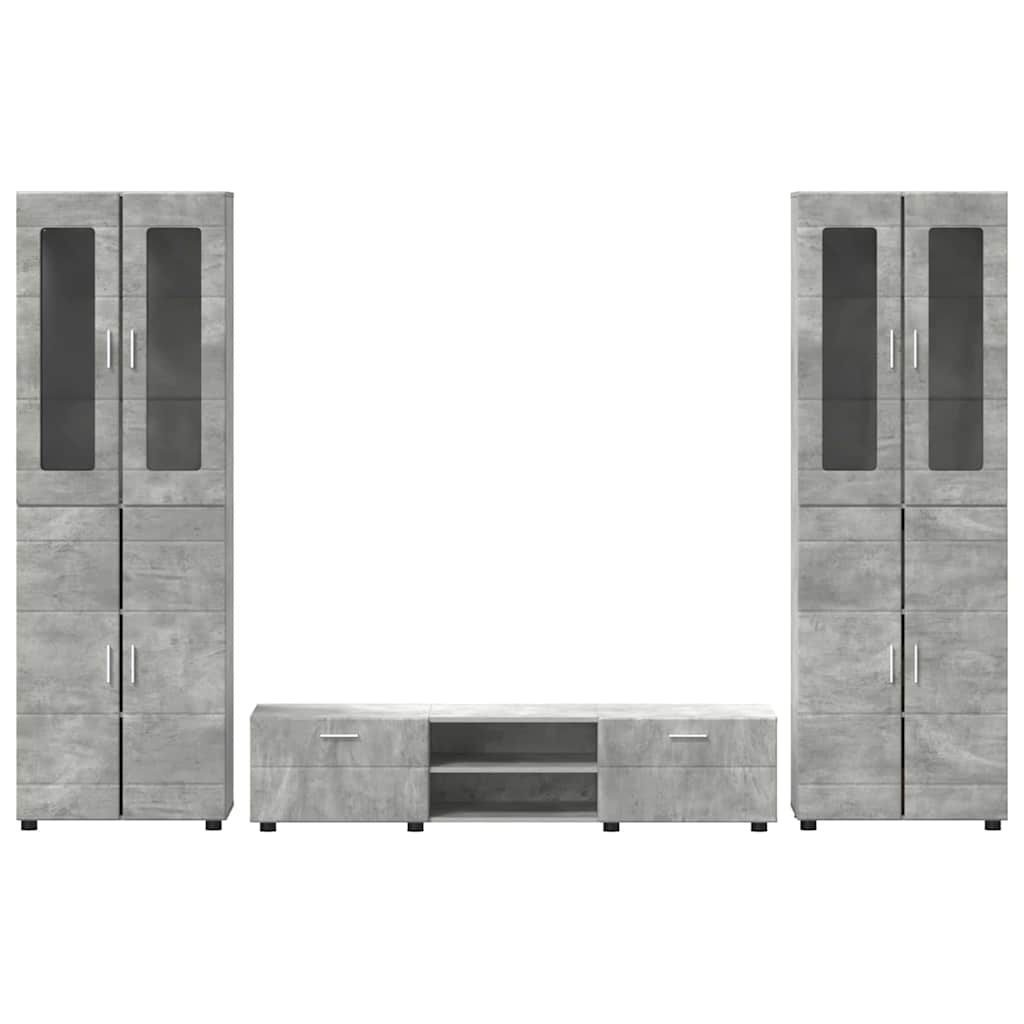 vidaXL Σετ επίπλου τηλεόρασης με συρτάρι FLORIN 3 pcs Σκυρόδεμα Γκρι