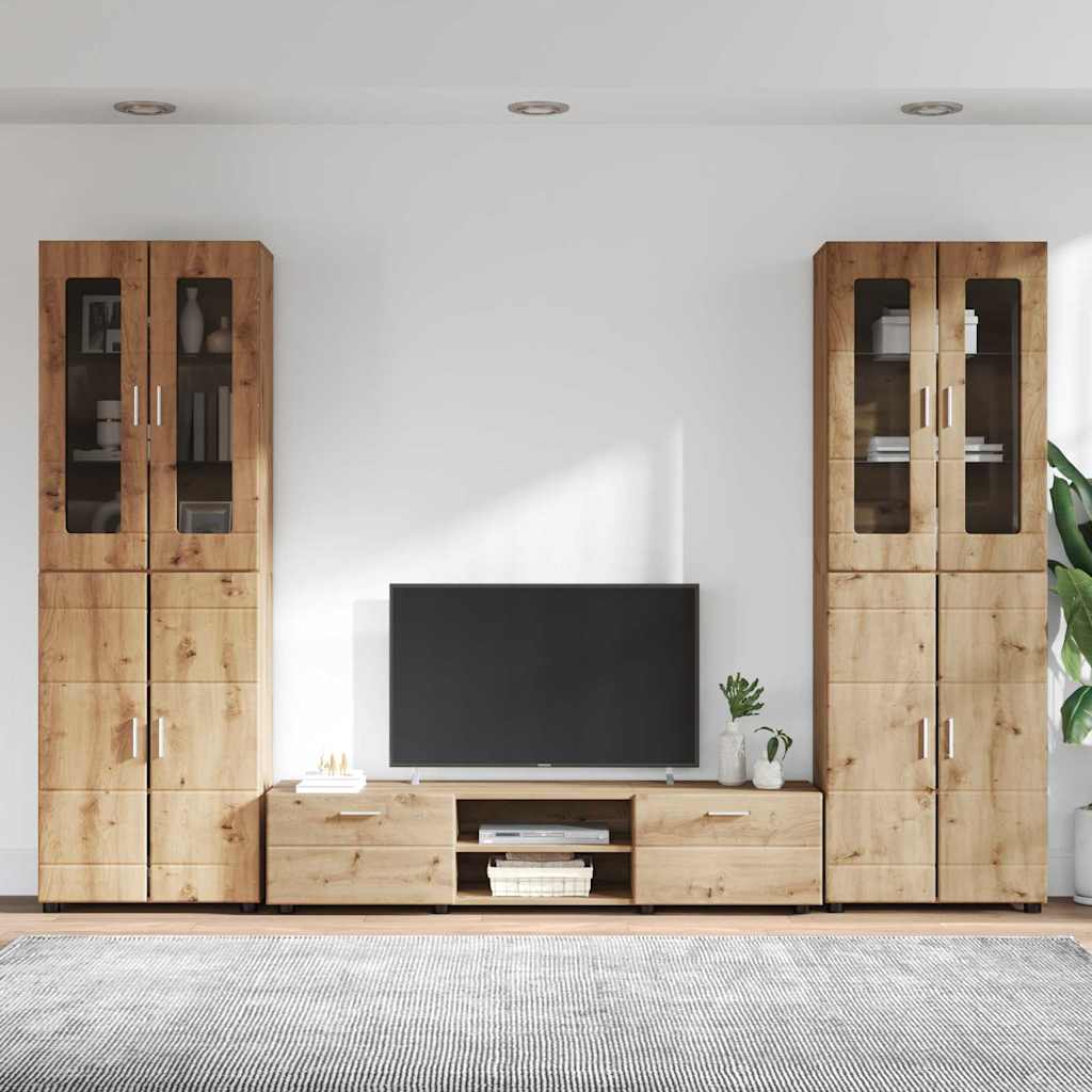 vidaXL Σετ επίπλου τηλεόρασης FLORIN 3 pcs Artisan Oak