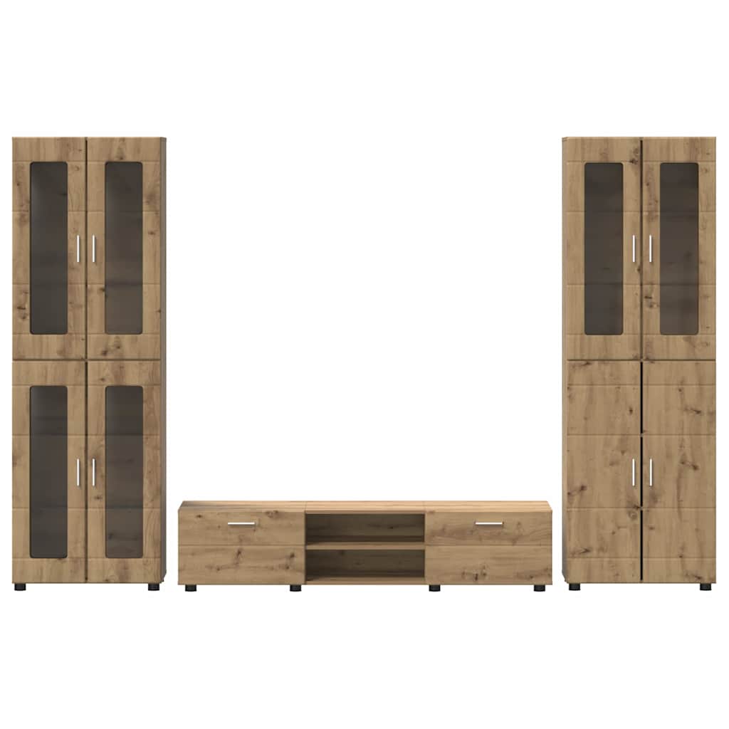 vidaXL Σετ επίπλου τηλεόρασης FLORIN 3 pcs Artisan Oak