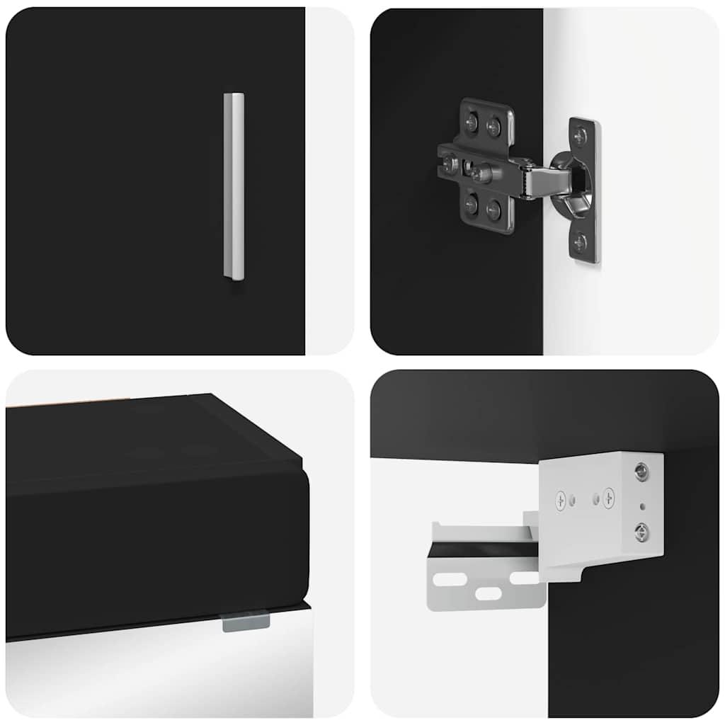 vidaXL Σετ Επίπλων Μπάνιου TULUM 3 τμχ. Μαύρο 60 x 34 x 63 εκ