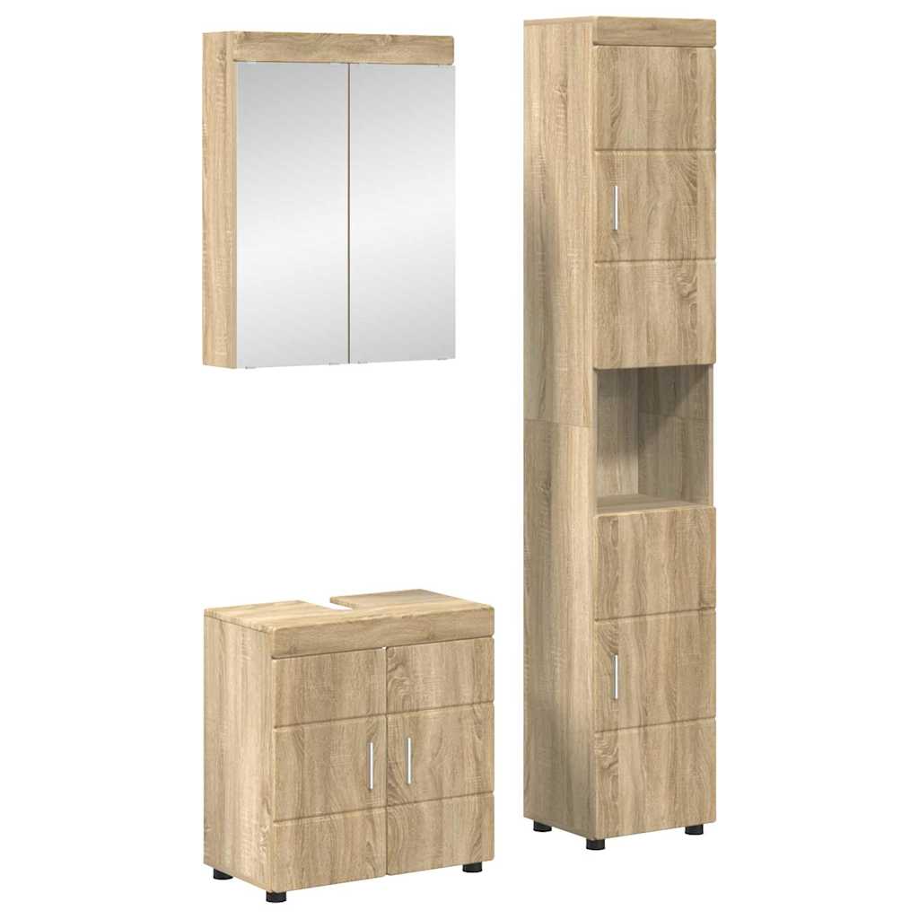 vidaXL Σετ Επίπλων Μπάνιου TULUM 3 τμχ. Δρύς Sonoma 60 x 34 x 63 εκ