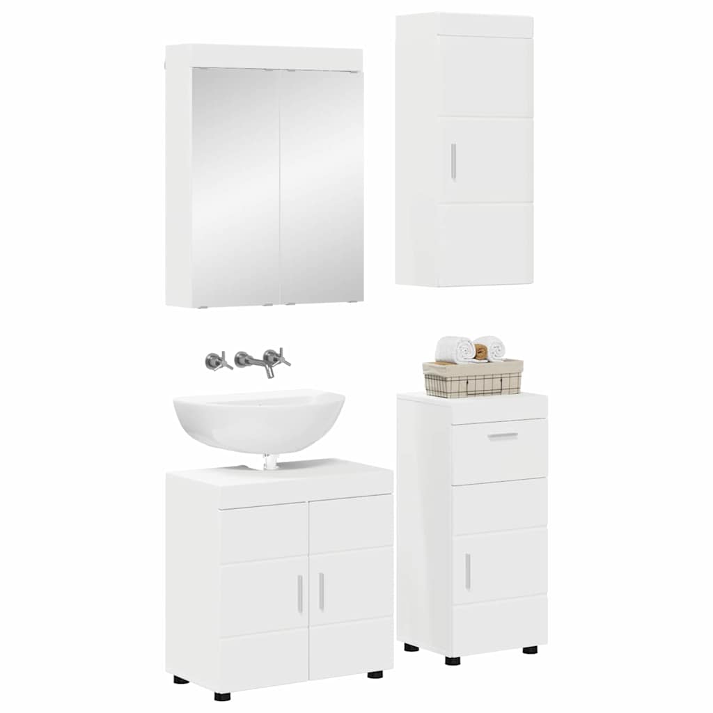 vidaXL Σετ Επίπλων Μπάνιου TULUM 4 τμχ. Λευκό 60 x 34 x 63 εκ