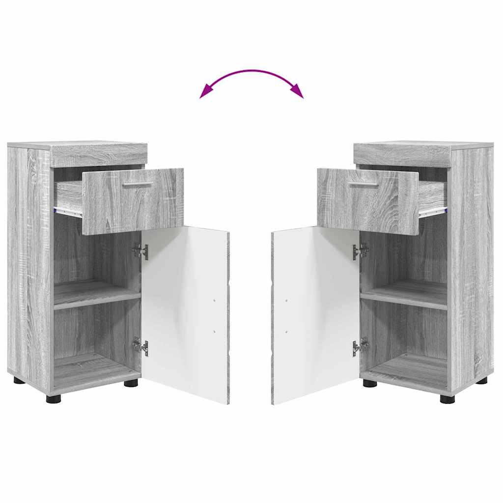 vidaXL Σετ Επίπλων Μπάνιου TULUM Γκρίζο Σονομα Επεξεργασμένο ξύλο