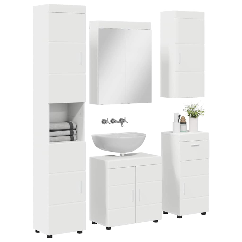 vidaXL Σετ Επίπλων Μπάνιου TULUM 5 τμχ. Λευκό 60 x 34 x 63 εκ