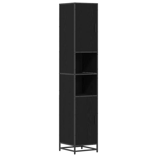 vidaXL Ντουλάπι Μπάνιου με ράφι Μαύρη δρυς 35 x 37.5 x 188.5 εκατοστά