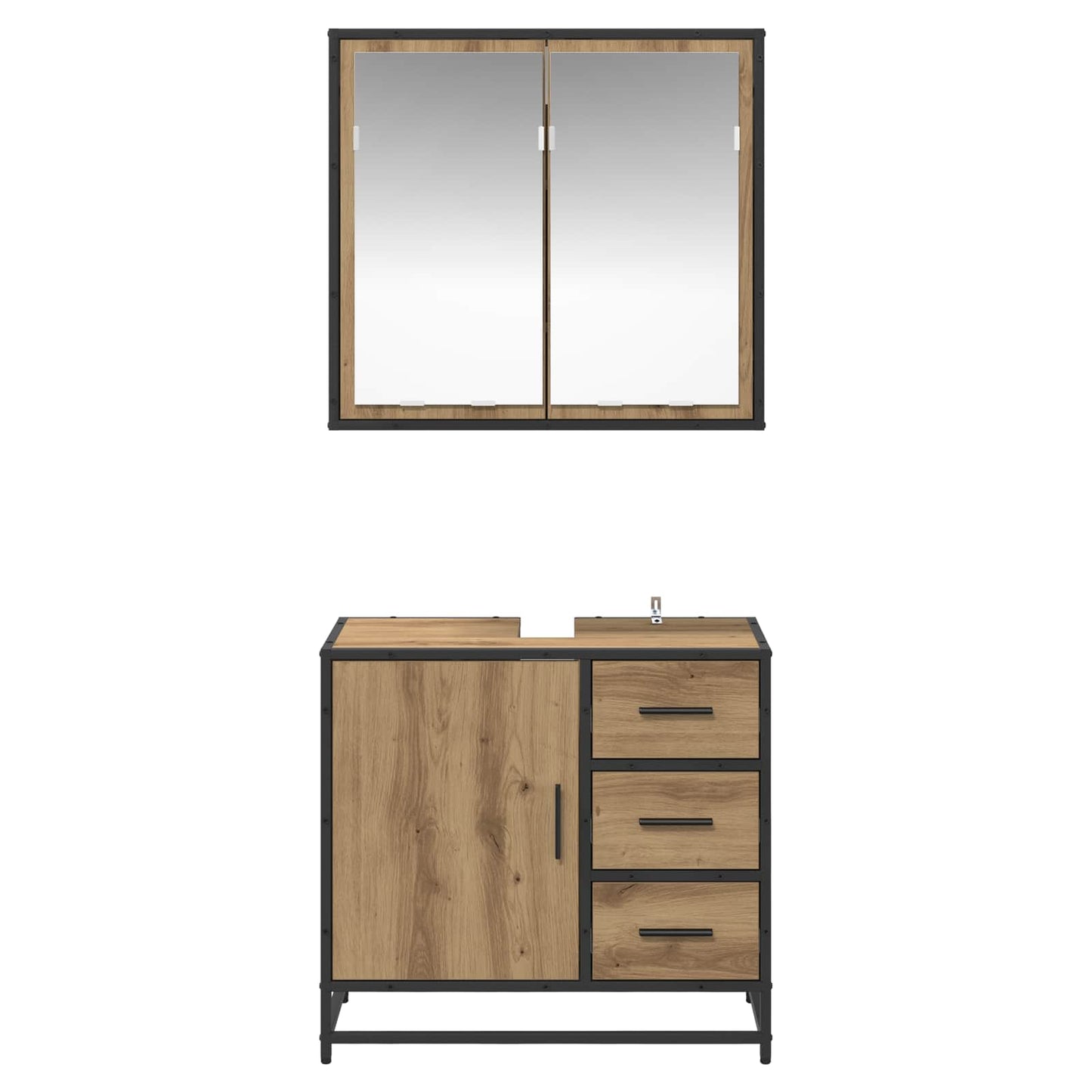 vidaXL Σετ Επίπλων Μπάνιου 2 τμχ. Artisan Oak 65 x 33 x 60 εκ