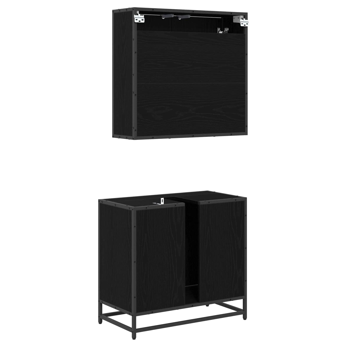 vidaXL Σετ Επίπλων Μπάνιου 2 τμχ. Μαύρη Οξυά 65 x 33 x 60 εκ