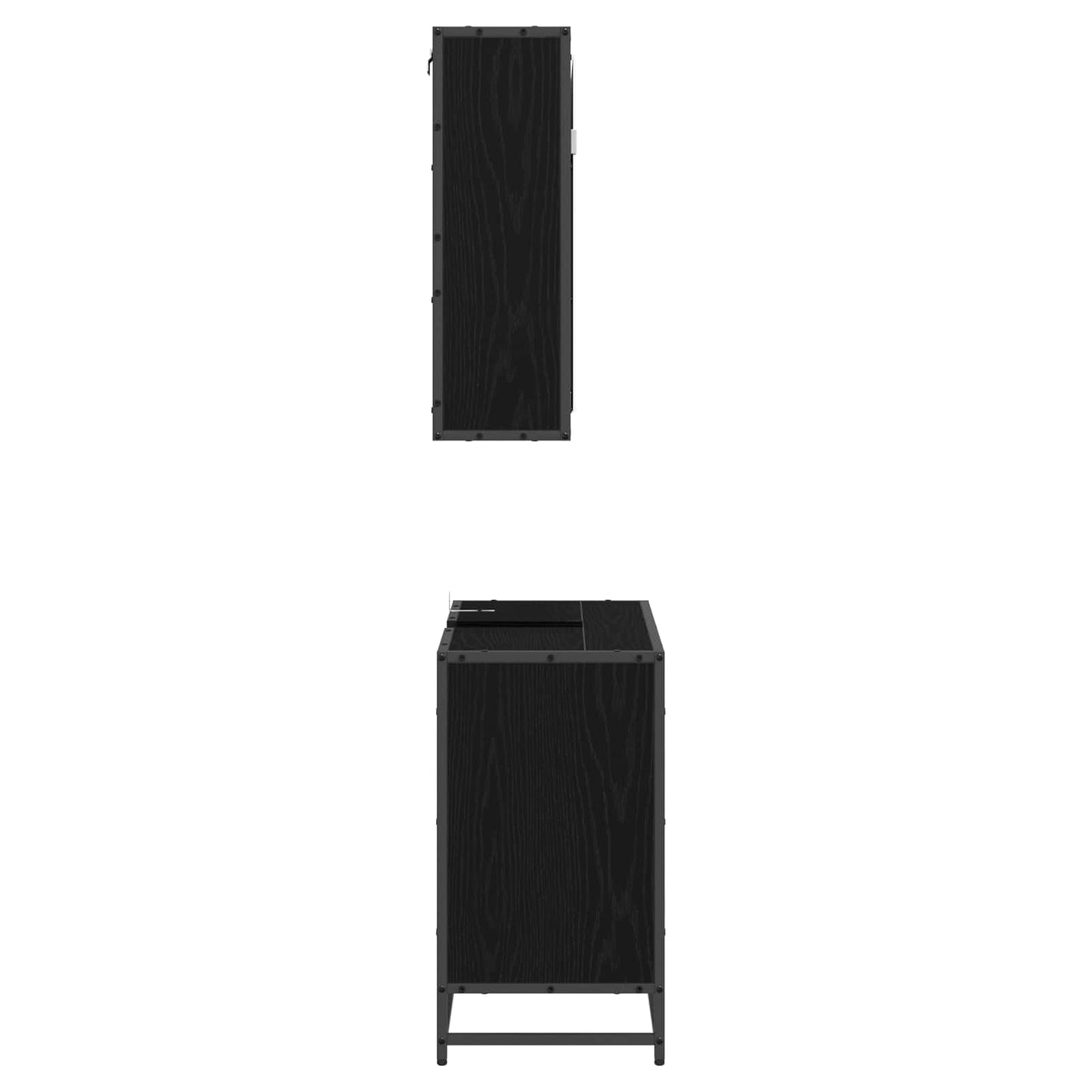 vidaXL Σετ Επίπλων Μπάνιου 2 τμχ. Μαύρη Οξυά 65 x 33 x 60 εκ