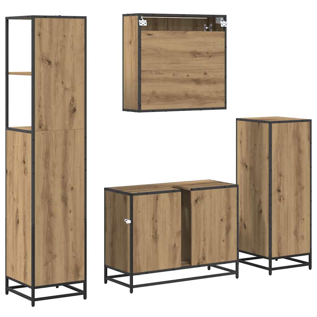 vidaXL Σετ Επίπλων Μπάνιου 4 τμχ. Artisan Oak 80 x 33 x 60 εκ