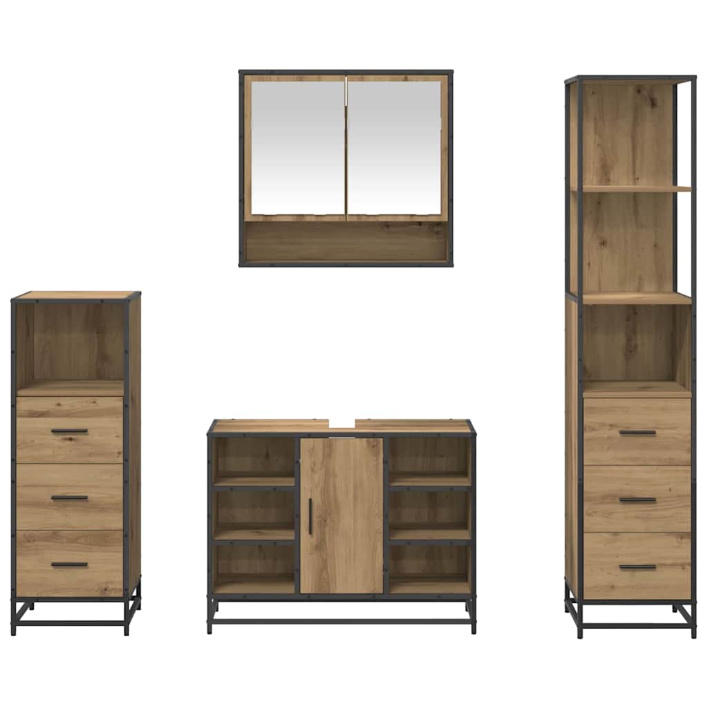 vidaXL Σετ Επίπλων Μπάνιου 4 τμχ. Artisan Oak 80 x 33 x 60 εκ