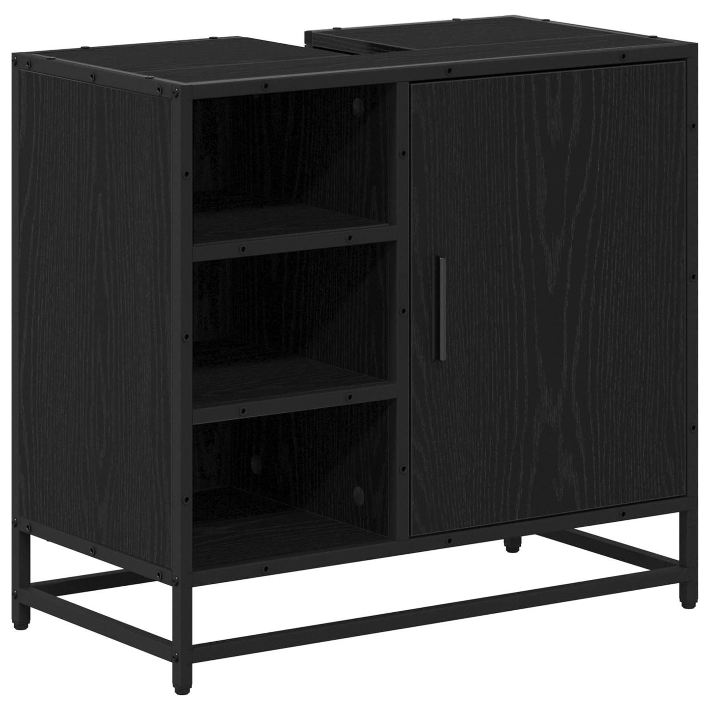 vidaXL Σετ Επίπλων Μπάνιου 3 τμχ. Μαύρη Οξυά 35 x 37,5 x 100 εκ.